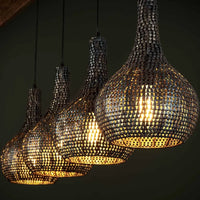 Hanglamp Armor Cone 4-lichts / Zwart bruin