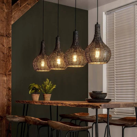 Hanglamp Armor Cone 4-lichts / Zwart bruin