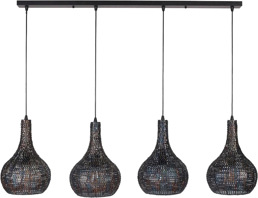 Hanglamp Armor Cone 4-lichts / Zwart bruin