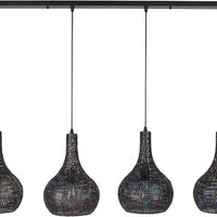 Hanglamp Armor Cone 4-lichts / Zwart bruin