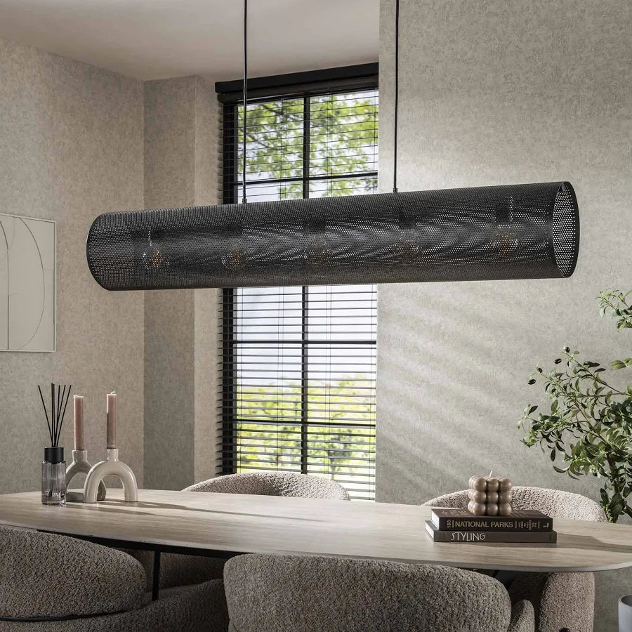 Hanglamp Tubon Mesh 5-lichts / Artic zwart